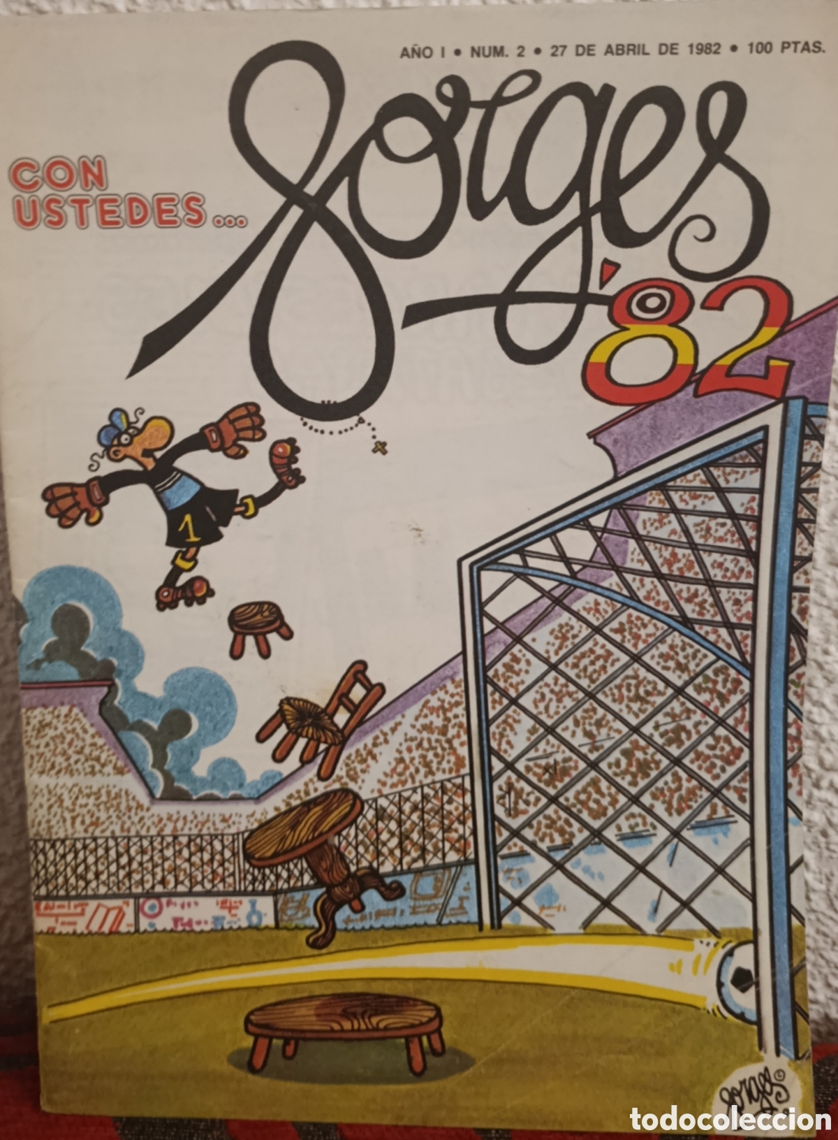 Cromos de f&uacute;tbol: Revista FORGES 82 - Especial Mundial de F&uacute;tbol Espa&ntilde;a 82 - Humor Gr&aacute;fico