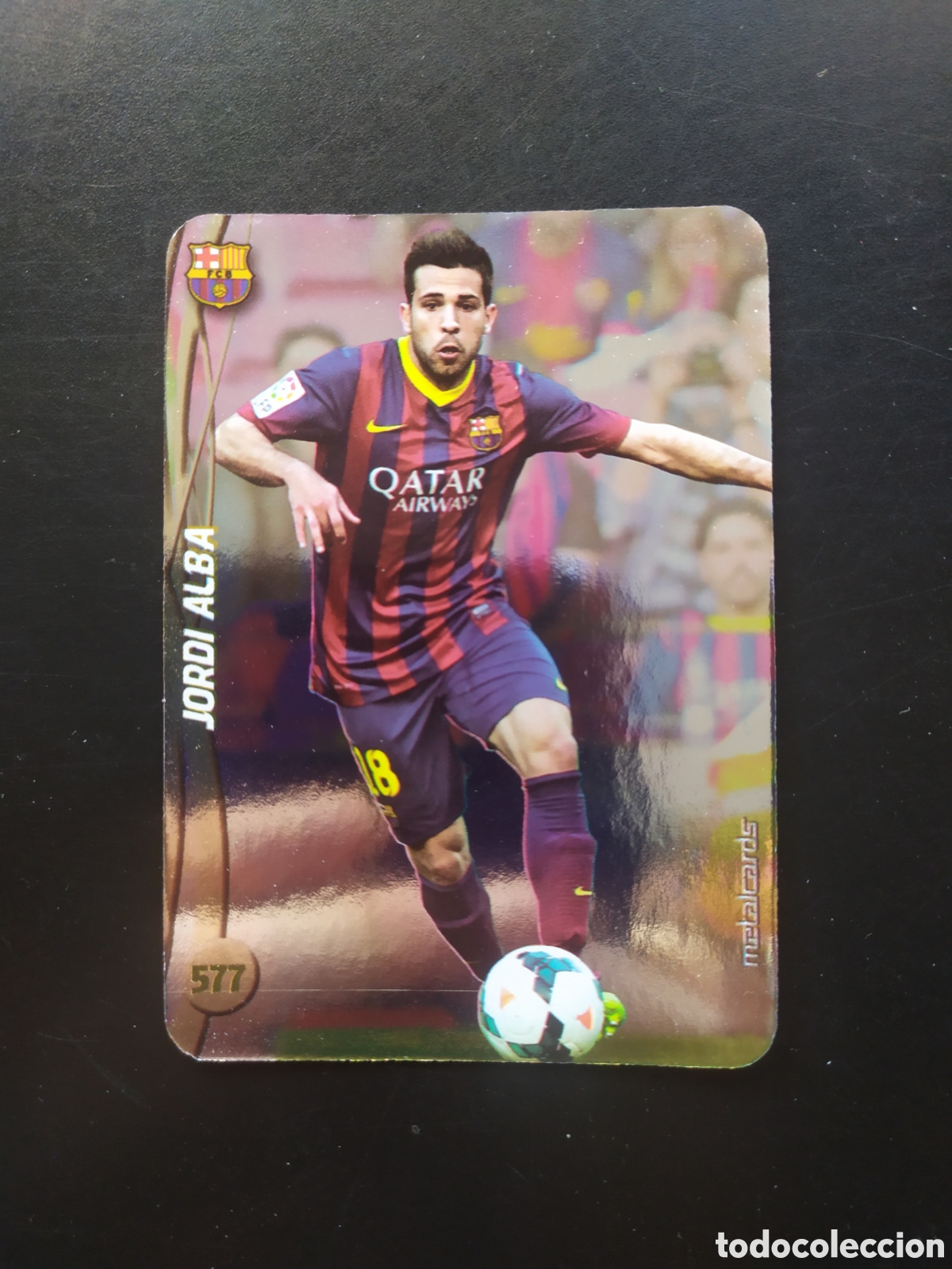 Fu&szlig;ball-Sticker: Mundicromo fichas Liga 2014 2015 14 15 Jordi Alba top brillo liso n&deg; 577 Barcelona