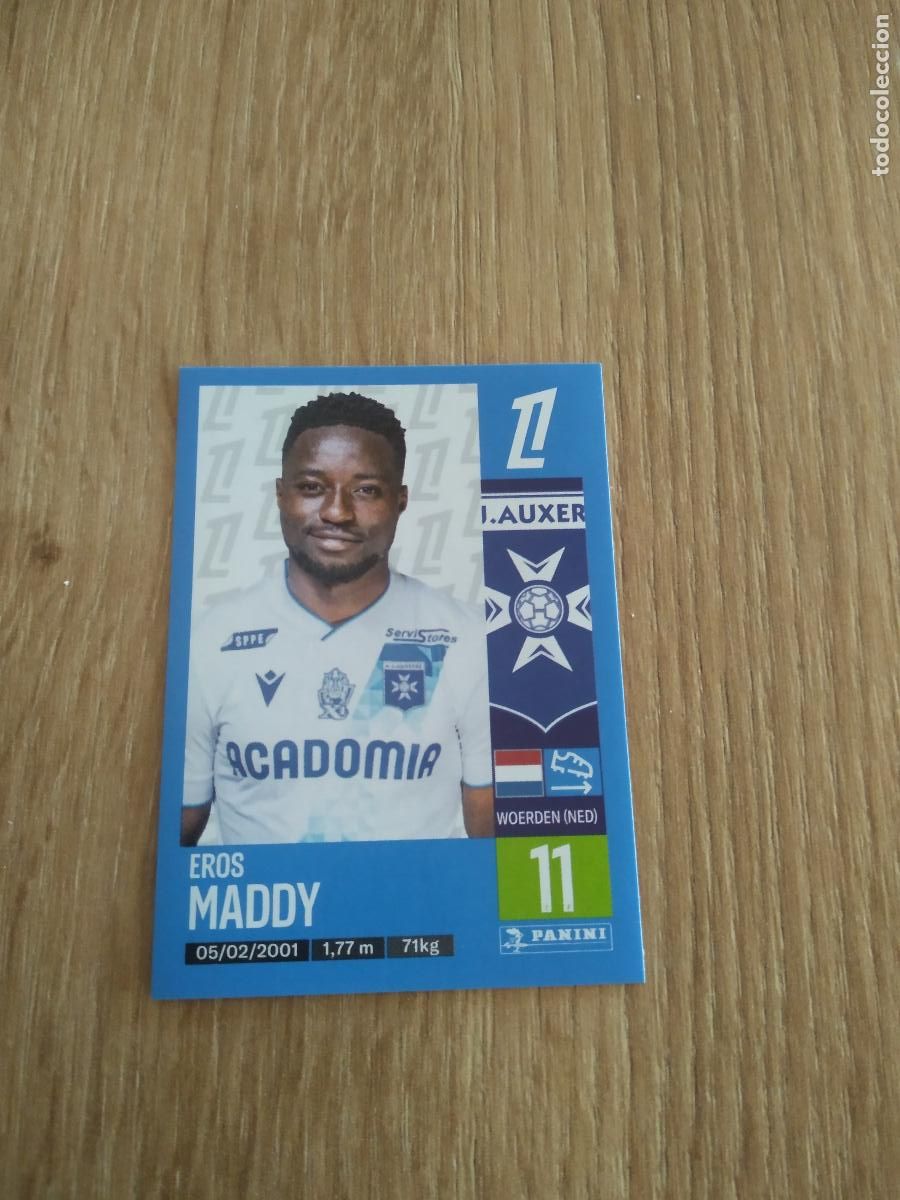 Cromos de F&uacute;tbol: 64 EROS MADDY AUXERRE CROMO FUTBOL PANINI LIGUE 1 FOOT 24-25 LIGA FRANCIA 2024-2025