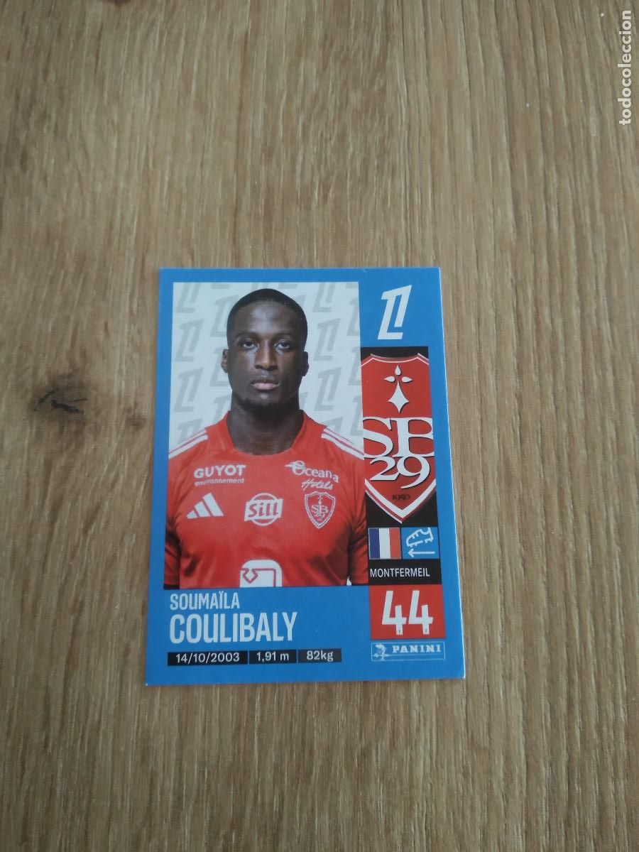 Cartes &agrave; collectionner de Football: 72 SOUMAILA COULIBALY STADE BRESTOIS CROMO FUTBOL PANINI LIGUE 1 FOOT 24-25 LIGA FRANCIA 2024-2025