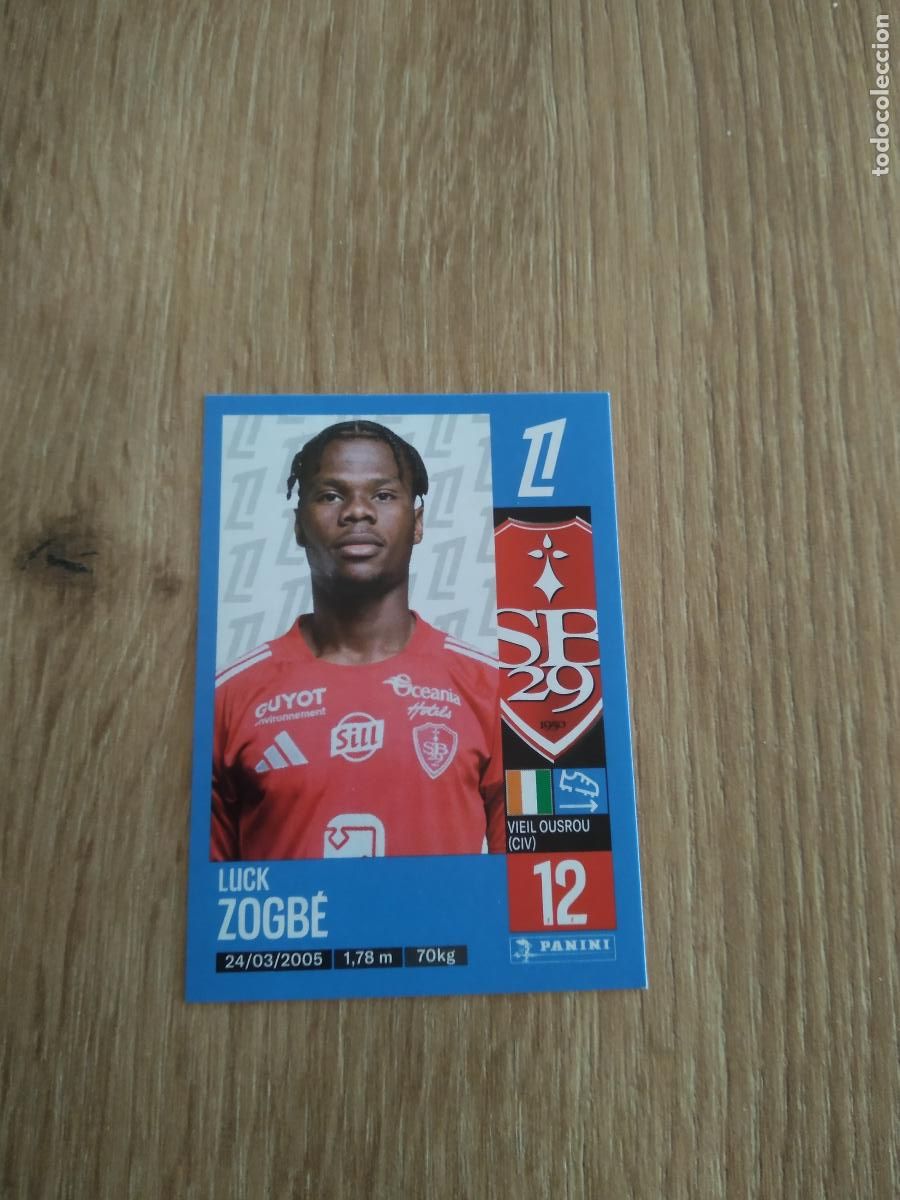 Cartes &agrave; collectionner de Football: 77 LUCK ZOGBE STADE BRESTOIS CROMO FUTBOL PANINI LIGUE 1 FOOT 24-25 LIGA FRANCIA 2024-2025