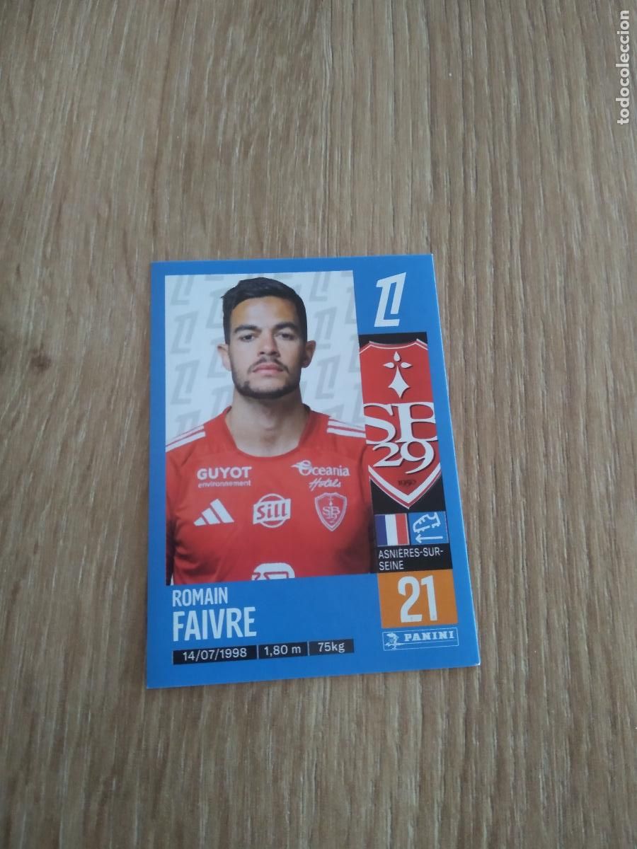 Cromos de F&uacute;tbol: 81 ROMAIN FAIVRE STADE BRESTOIS CROMO FUTBOL PANINI LIGUE 1 FOOT 24-25 LIGA FRANCIA 2024-2025
