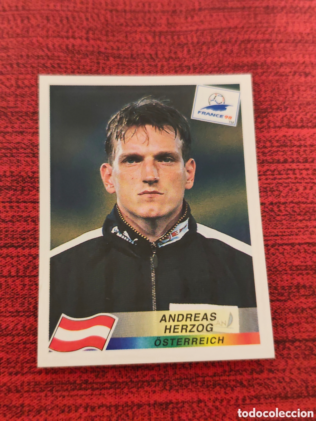 Fu&szlig;ball-Sticker: 148 HERZOG AUSTRIA FRANCE FRANCIA 98 PANINI