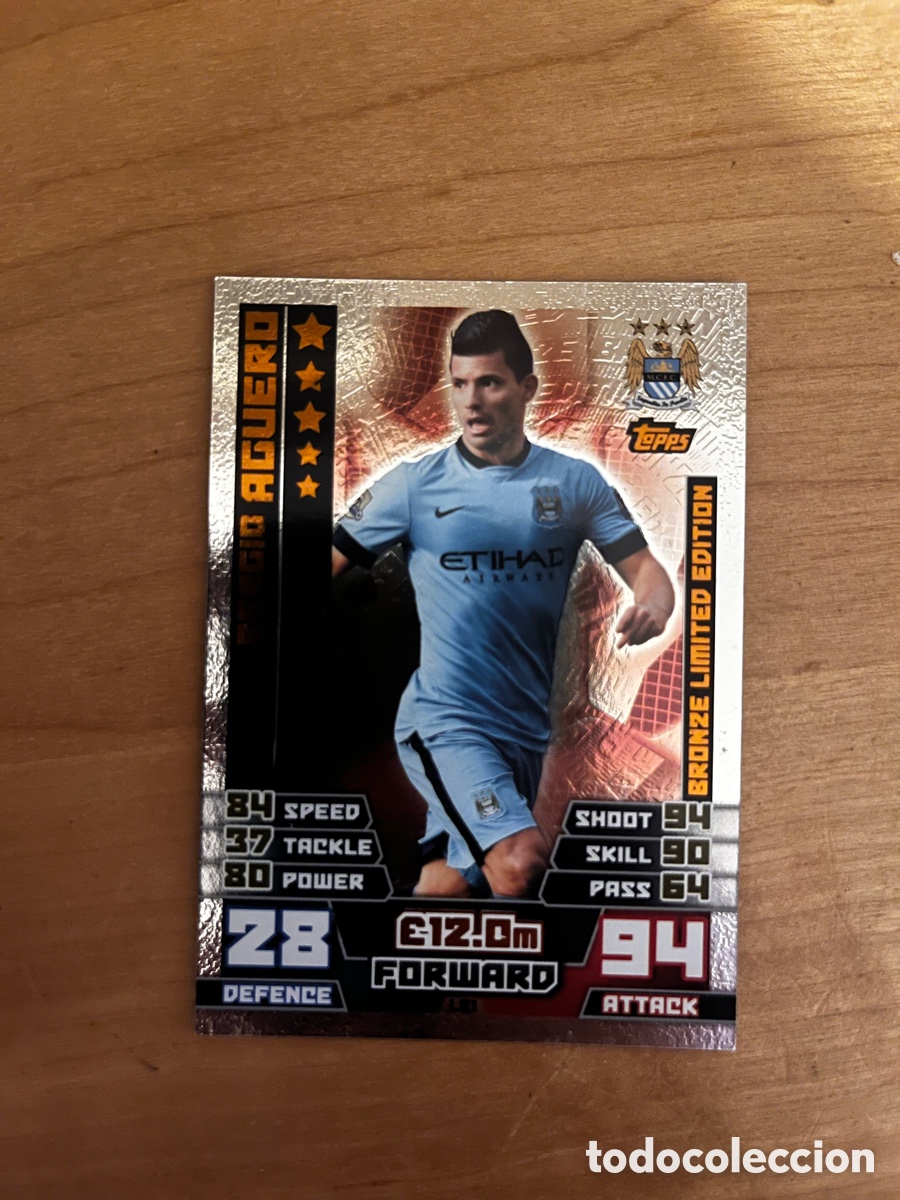 Cromos de F&uacute;tbol: MATCH ATTAX PREMIER LEAGUE 14/15 SERGIO AGUERO BRONZE LIMITED EDITION