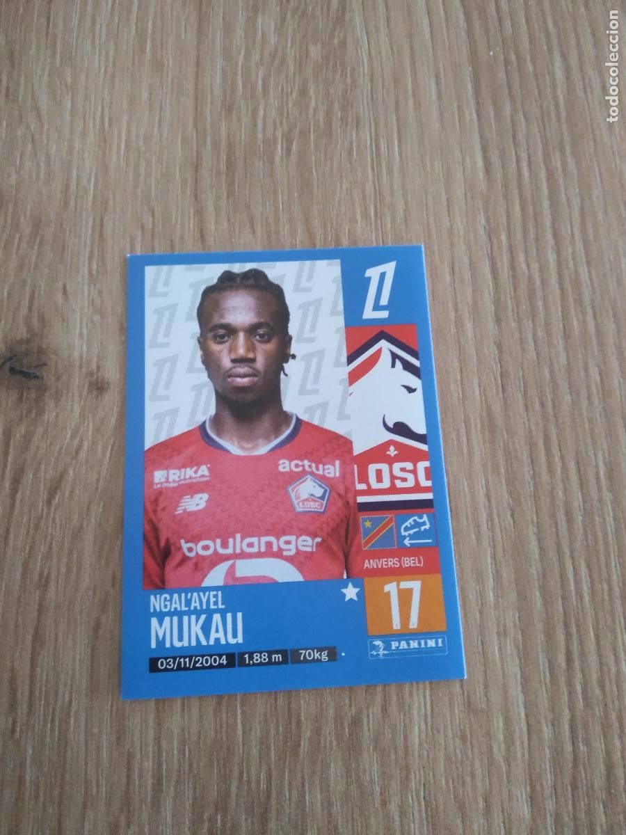 Cromos de F&uacute;tbol: 172 NGAL'AYEL MUKAU LOSC LILLE CROMO FUTBOL PANINI LIGUE 1 FOOT 24-25 LIGA FRANCIA 2024-2025