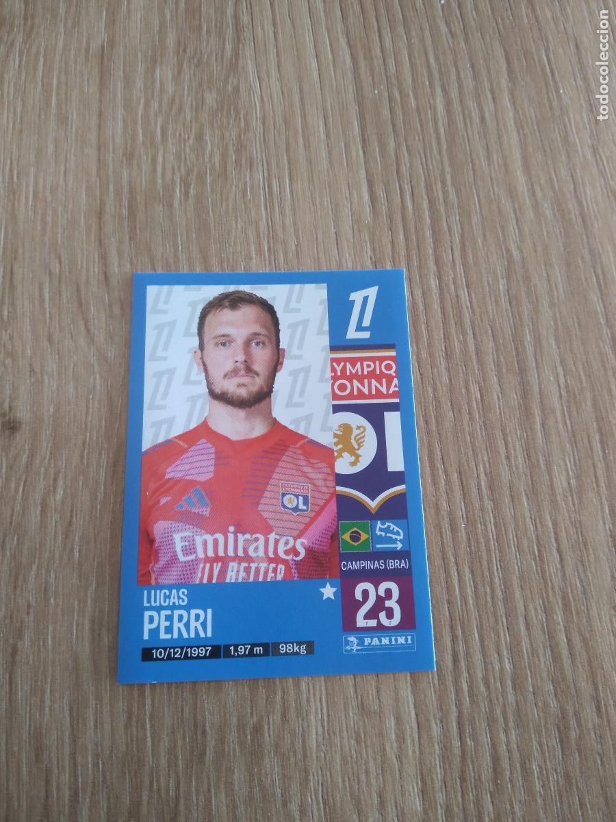 Cromos de F&uacute;tbol: 181 LUCAS PERRI OLYMPIQUE LYON CROMO FUTBOL PANINI LIGUE 1 FOOT 24-25 LIGA FRANCIA 2024-2025