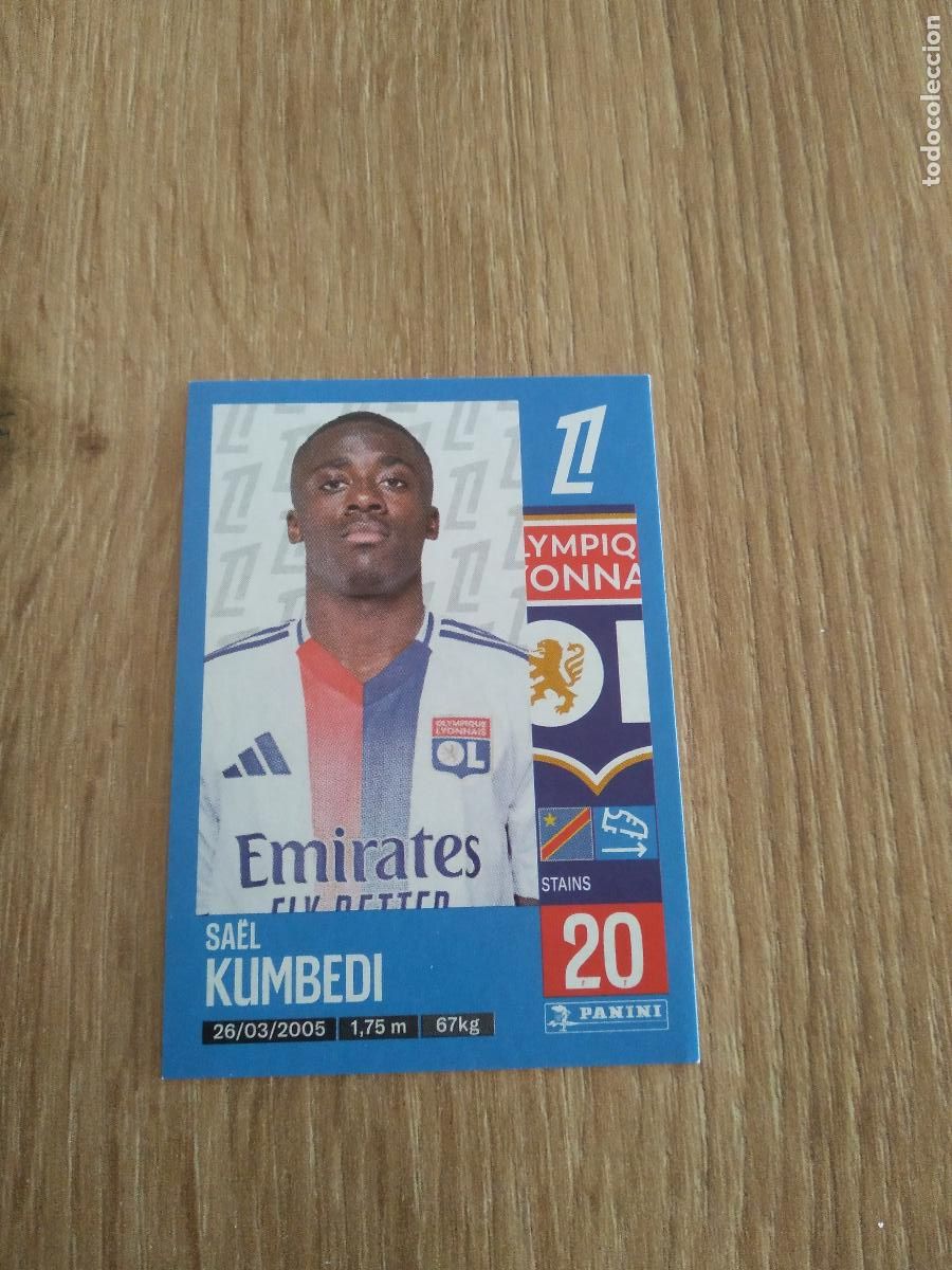 Cromos de F&uacute;tbol: 184 SAEL KUMBEDI OLYMPIQUE LYON CROMO FUTBOL PANINI LIGUE 1 FOOT 24-25 LIGA FRANCIA 2024-2025