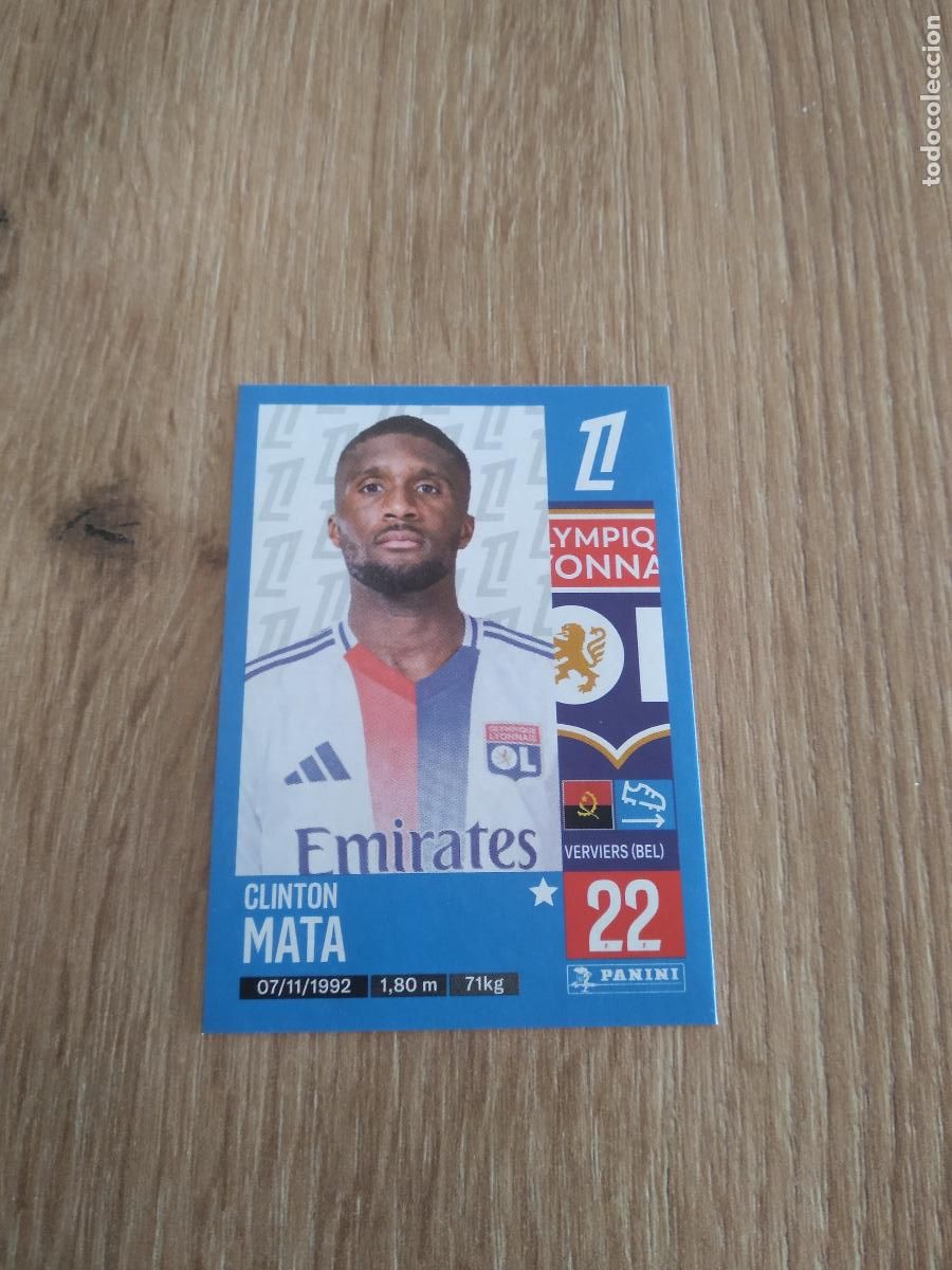 Cromos de F&uacute;tbol: 186 CLINTON MATA OLYMPIQUE LYON CROMO FUTBOL PANINI LIGUE 1 FOOT 24-25 LIGA FRANCIA 2024-2025