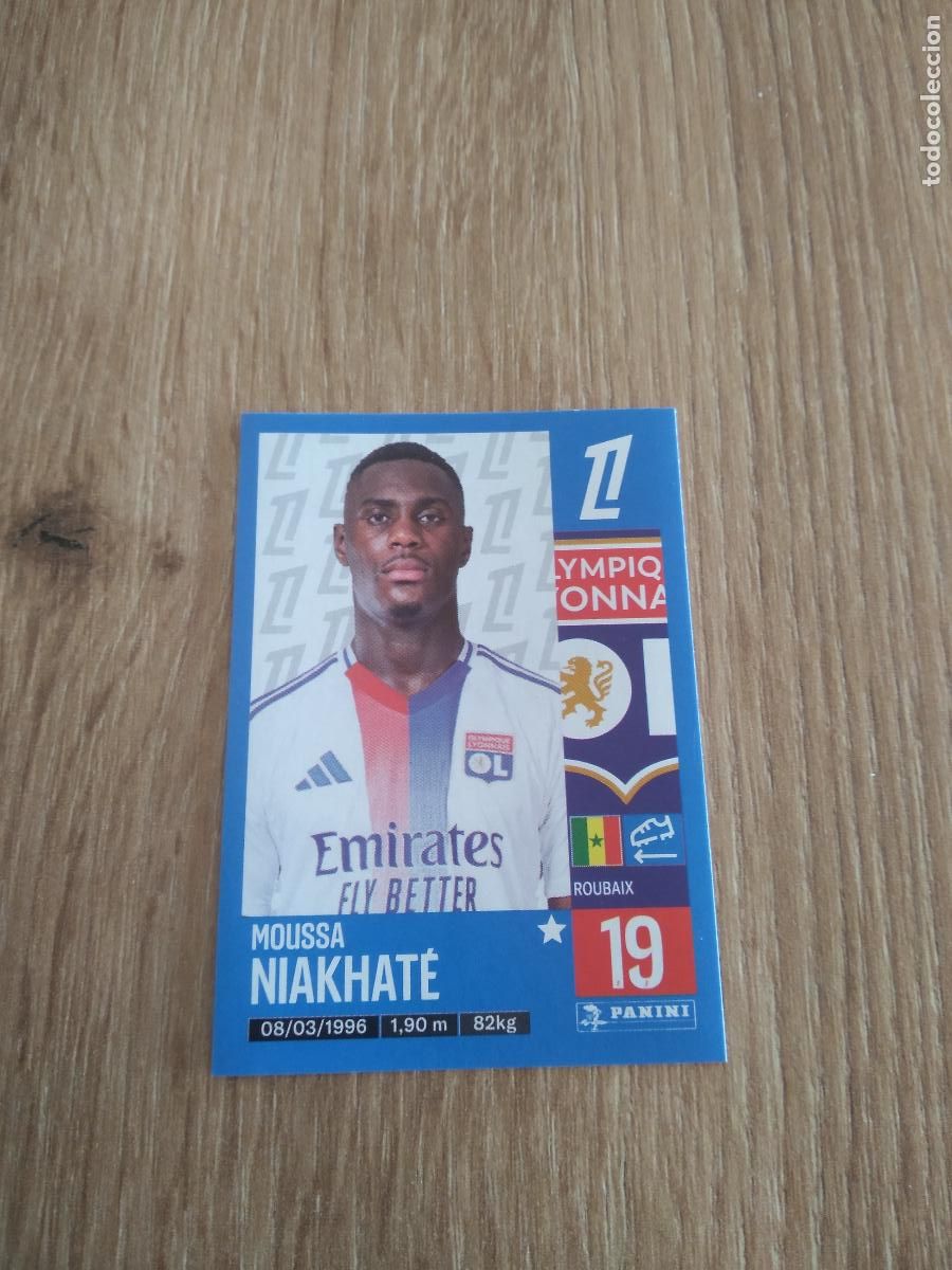 Cromos de F&uacute;tbol: 187 MOUSSA NIAKHATE OLYMPIQUE LYON CROMO FUTBOL PANINI LIGUE 1 FOOT 24-25 LIGA FRANCIA 2024-2025