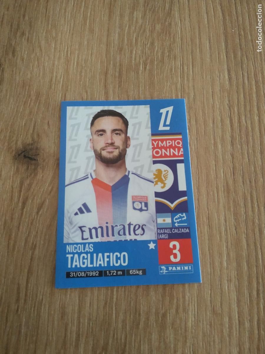 Cromos de F&uacute;tbol: 189 TAGLIAFICO OLYMPIQUE LYON CROMO FUTBOL PANINI LIGUE 1 FOOT 24-25 LIGA FRANCIA 2024-2025