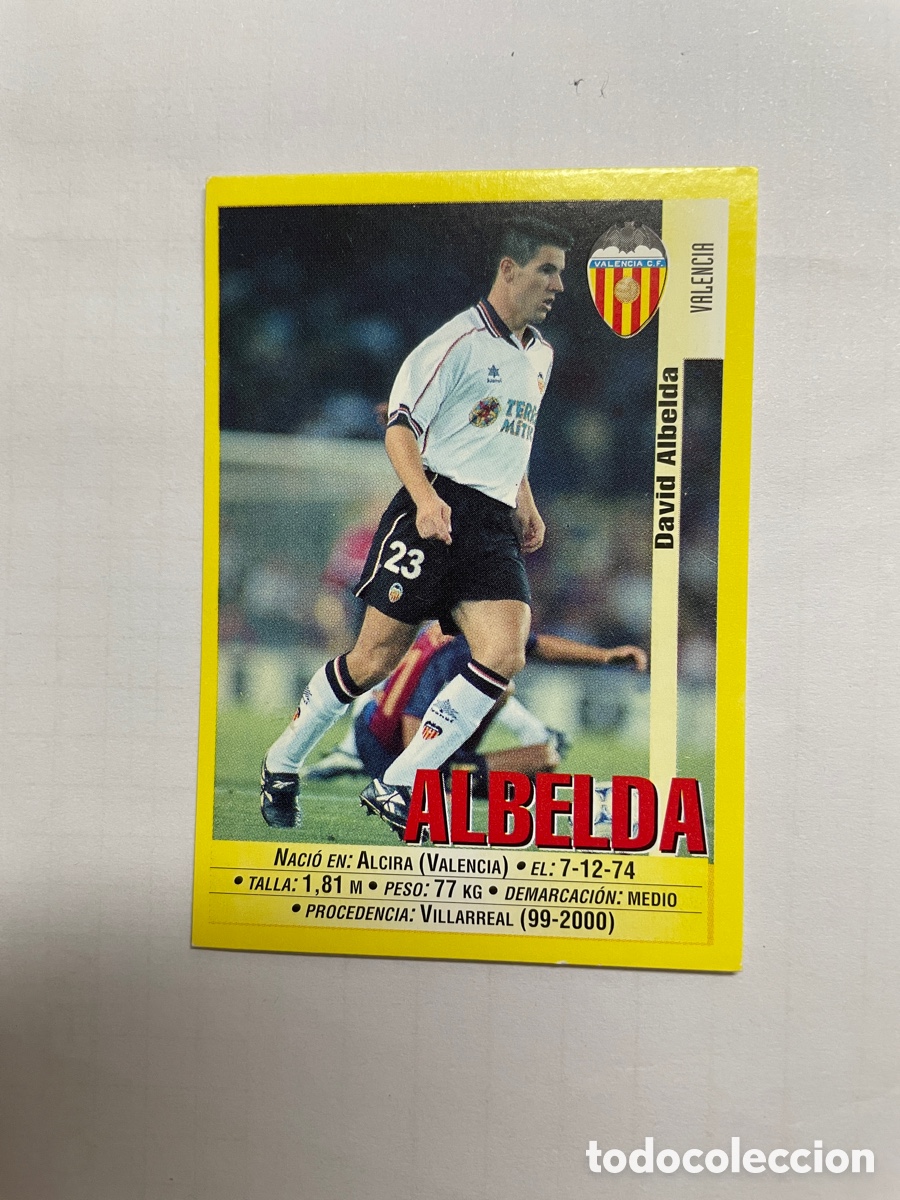 Cromos de F&uacute;tbol: 66a ALBELDA VALENCIA SIN PEGAR PANINI LIGA 1999/2000 99 00