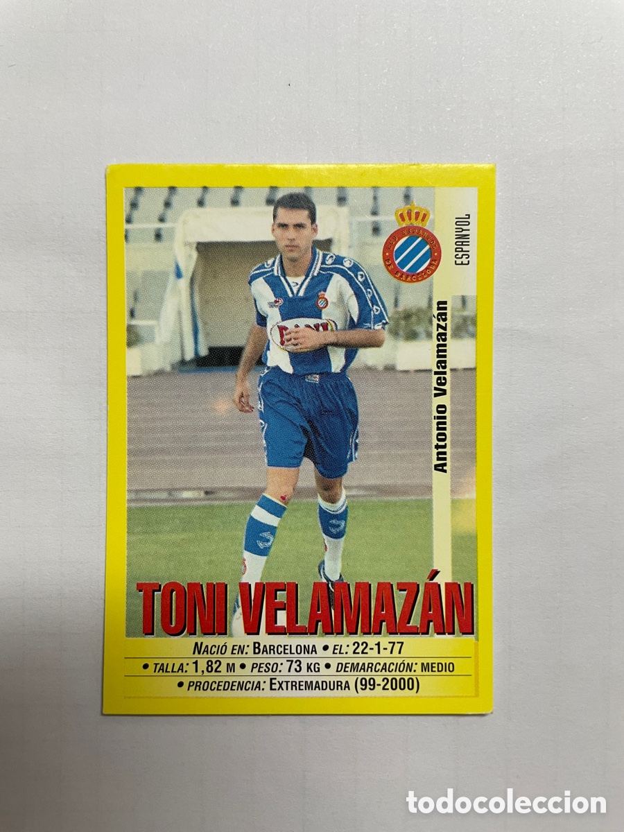 Cromos de F&uacute;tbol: 125a TONI VELAMAZ&Aacute;N ESPA&Ntilde;OL SIN PEGAR PANINI LIGA 1999/2000 99 00