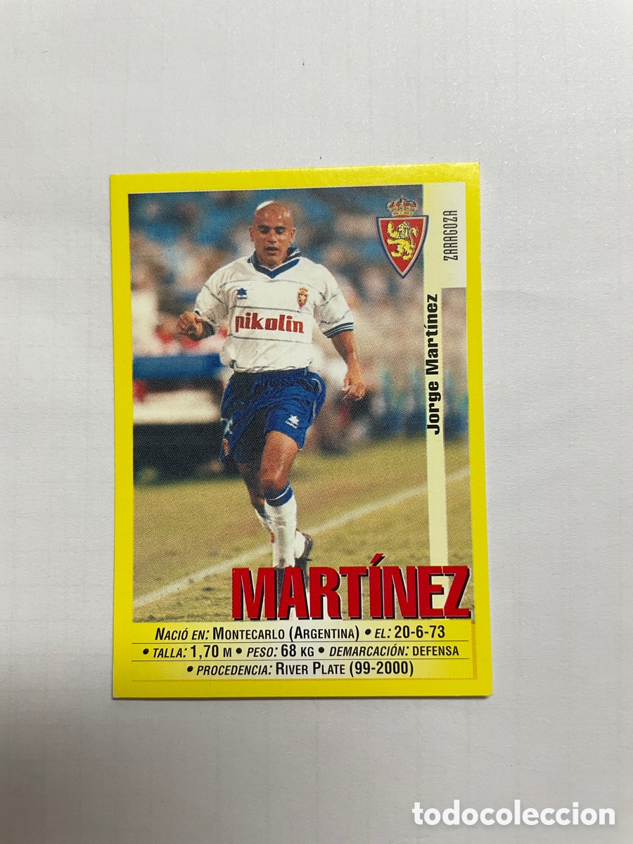Football Stickers: 159a MART&Iacute;NEZ ZARAGOZA SIN PEGAR PANINI LIGA 1999/2000 99 00