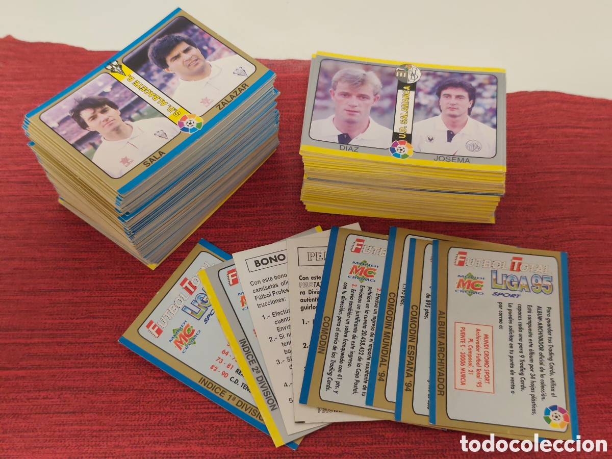 Cromos de F&uacute;tbol: 258 CARDS DIFERENTES FUTBOL TOTAL LIGA 95 MUNDICROMO