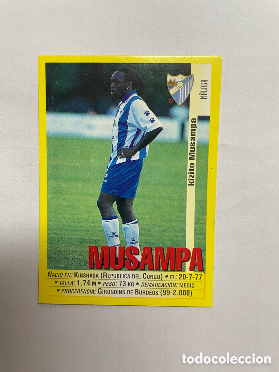 Cromos de F&uacute;tbol: 314 MUSAMPA (brazos en jarra) M&Aacute;LAGA SIN PEGAR PANINI 1999/2000 99 00