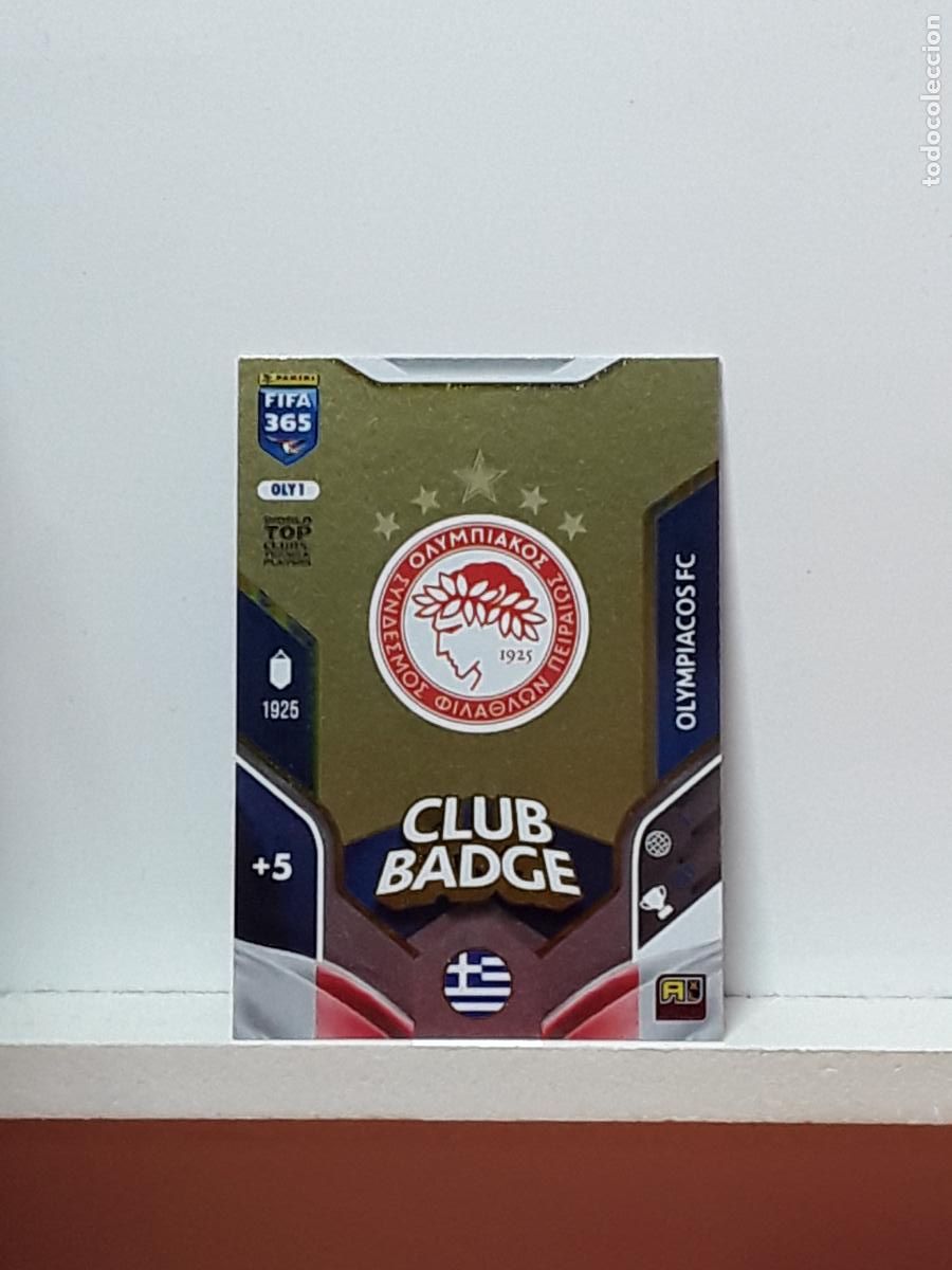 Fu&szlig;ball-Sticker: FIFA 365 ADRENALYN 2025 2026 25 26 ALBUM PANINI LIGA N OLY1 OLY 1 OLYMPIACOS ESCUDO LOGO