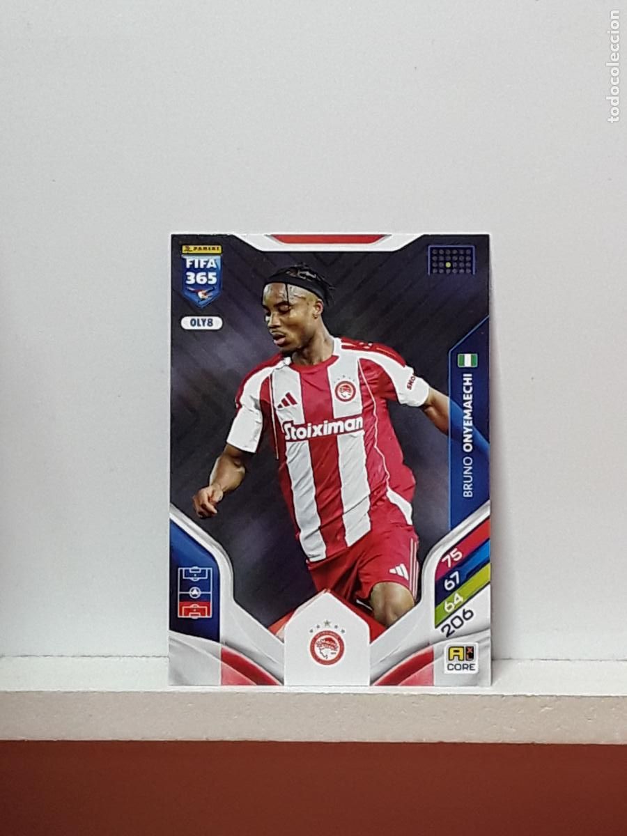 Football Stickers: FIFA 365 ADRENALYN 2025 2026 25 26 ALBUM PANINI LIGA N OLY8 OLY 8 OLYMPIACOS BRUNO ONYEMAECHI