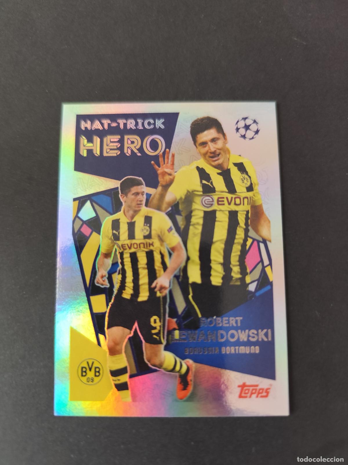 Cromos de F&uacute;tbol: 36 ROBERT LEWANDOWSKI HAT TRICK HERO BORUSSIA DORTMUND STICKER CHAMPIONS LEAGUE 2025 2026 25 26 TOPP
