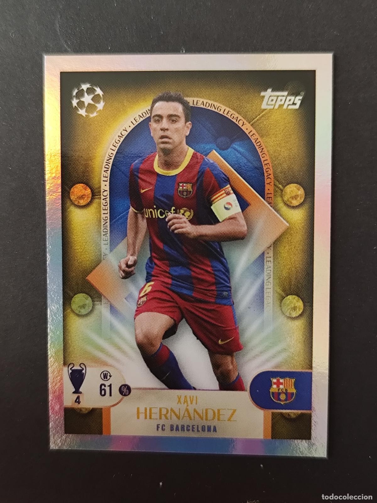 Cromos de F&uacute;tbol: 270 XAVI HERNANDEZ LEADING LEGACY BARCELONA BAR&Ccedil;A STICKER CHAMPIONS LEAGUE 2025 2026 25 26 TOPPS
