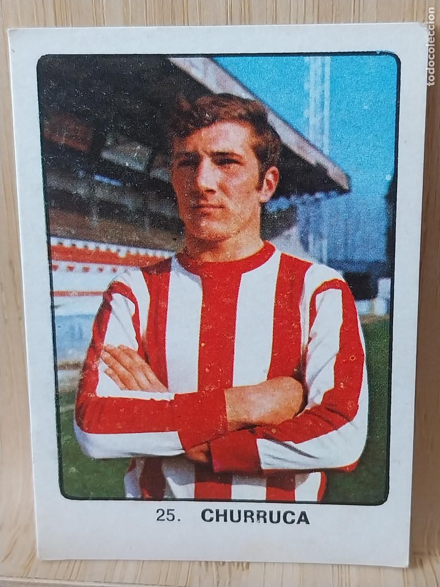 Cromos de F&uacute;tbol: CHURRUCA SPORTING GIJON A&Ntilde;O 1974 CAMPEONES DEPORTE MUNDIAL KEISA CROMO 25 * SIN PEGAR NUNCA ORIGINAL