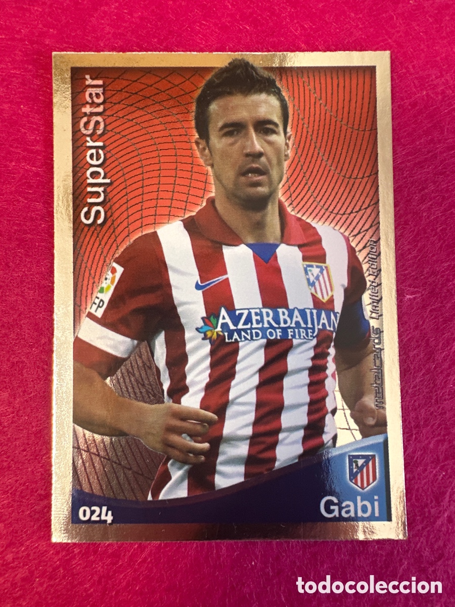 Cromos de Futebol: 24 GABI (AT.MADRID)SUPERSTAR BRILLO LISO MUNDICROMO 2015 QUIZ LIGA 14 15 METALCARD LIMITED EDITION
