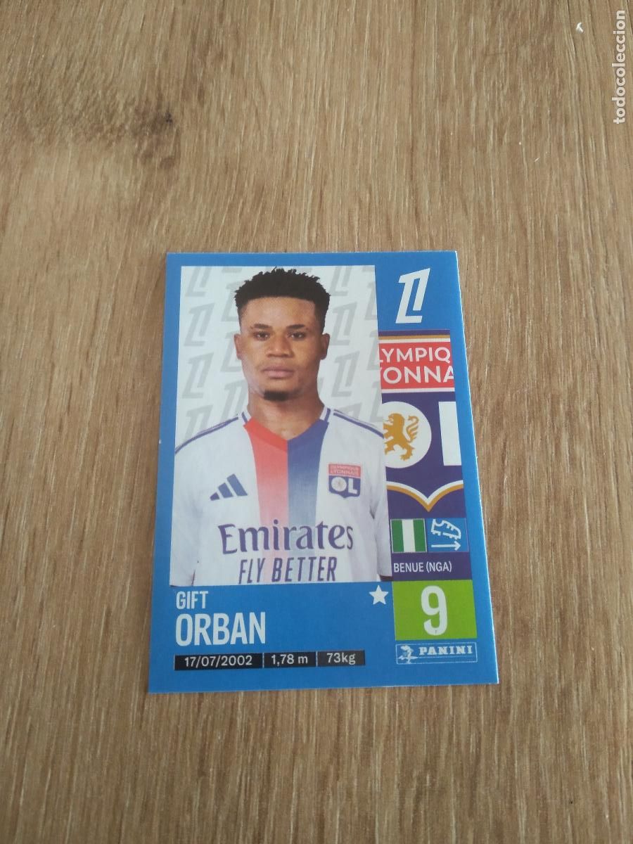 Football Stickers: 202 GIFT ORBAN OLYMPIQUE LYON CROMO FUTBOL PANINI LIGUE 1 FOOT 24-25 LIGA FRANCIA 2024-2025