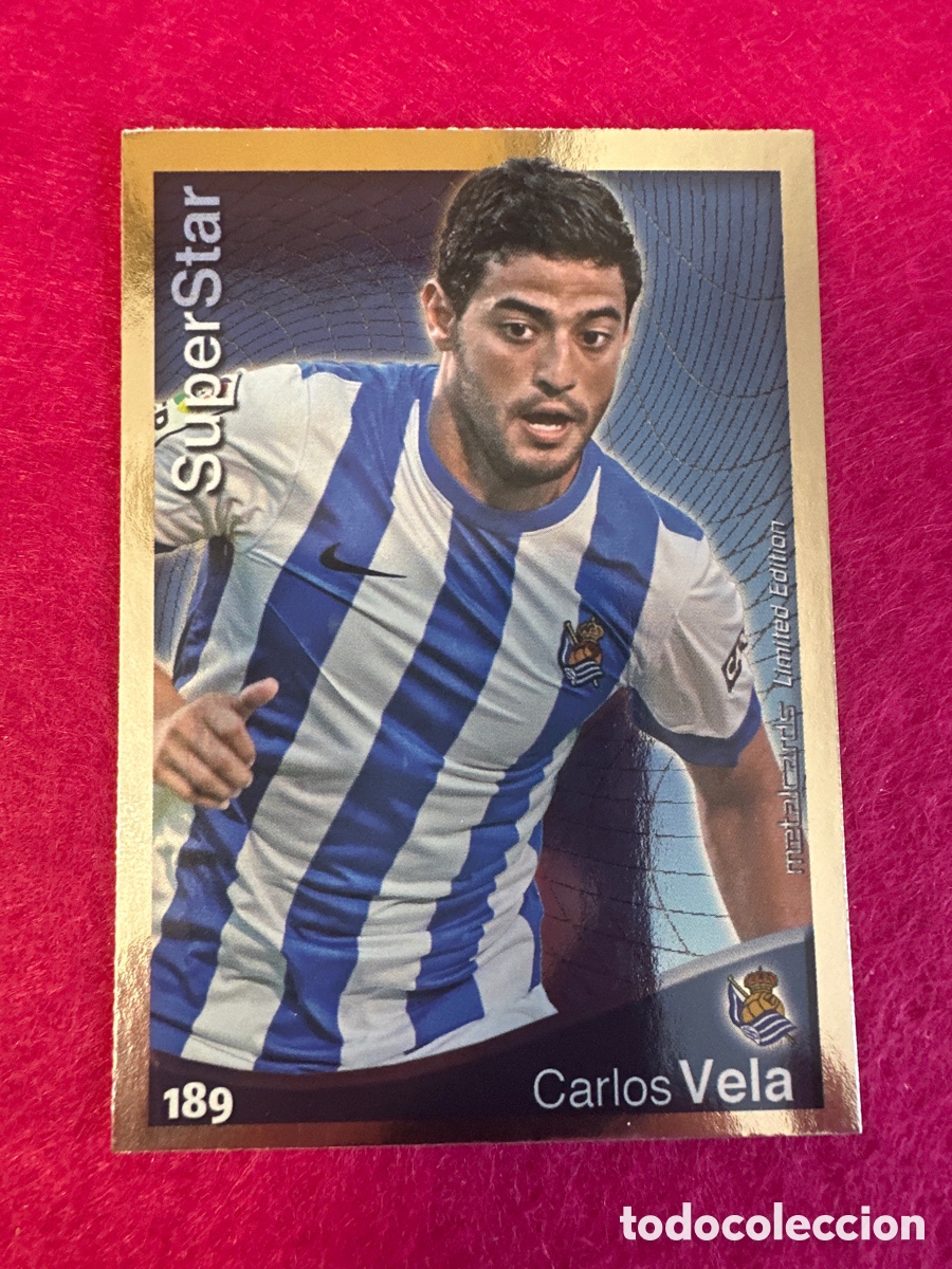 Football Stickers: 189 CARLOS VELA (R.SOCIEDAD)SUPERSTAR BRILLO LISO MUNDICROMO 2015 QUIZ LIGA 14 15 LIMITED EDITION