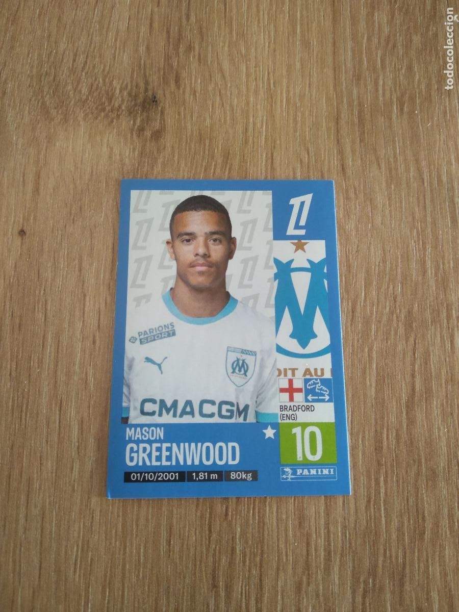 Cromos de F&uacute;tbol: 230 GREENWOOD OLYMPIQUE MARSELLA CROMO FUTBOL PANINI LIGUE 1 FOOT 24-25 LIGA FRANCIA 2024-2025