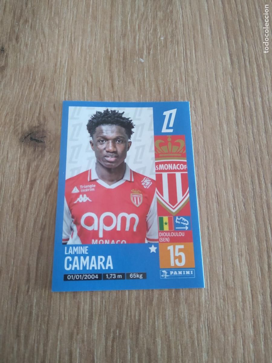 Cromos de F&uacute;tbol: 251 LAMINE CAMARA MONACO CROMO FUTBOL PANINI LIGUE 1 FOOT 24-25 LIGA FRANCIA 2024-2025