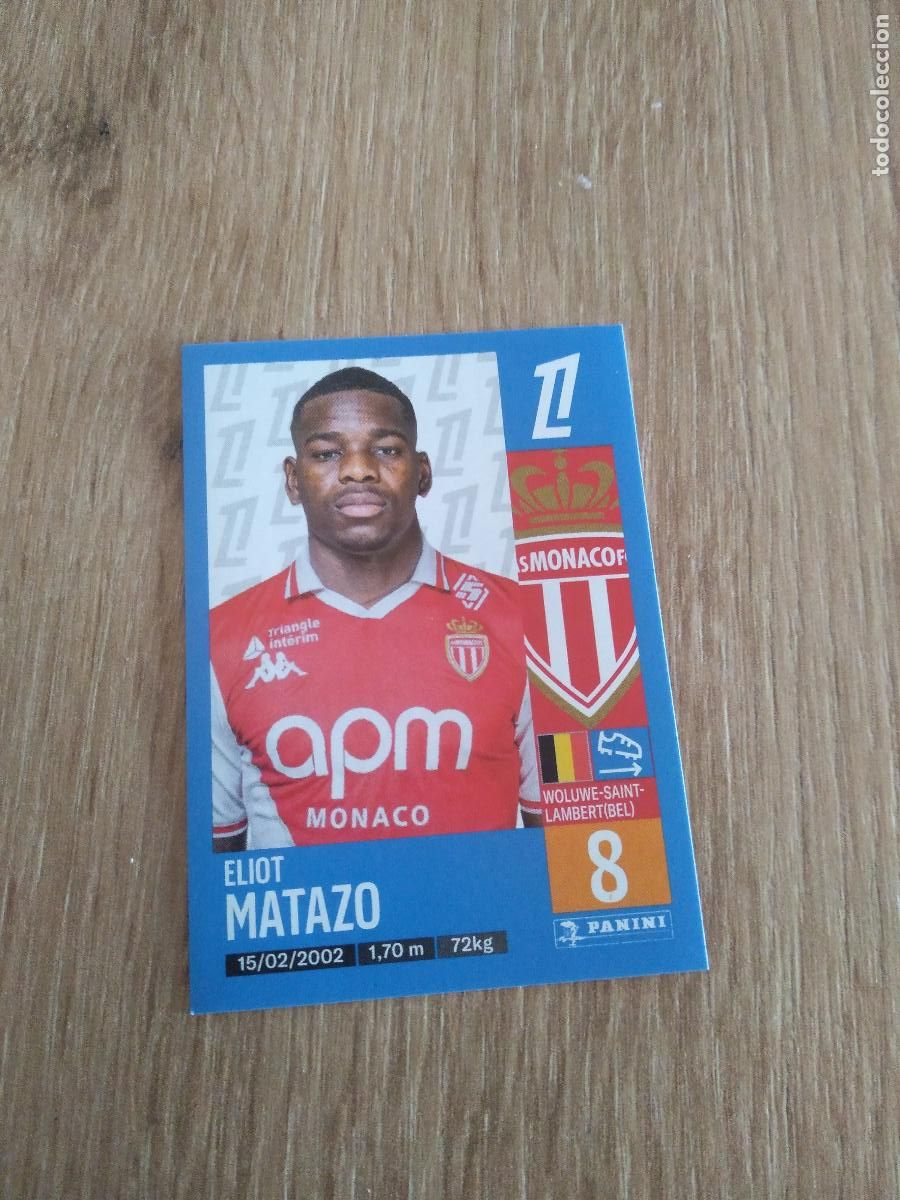 Cromos de F&uacute;tbol: 254 ELIOT MATAZO MONACO CROMO FUTBOL PANINI LIGUE 1 FOOT 24-25 LIGA FRANCIA 2024-2025
