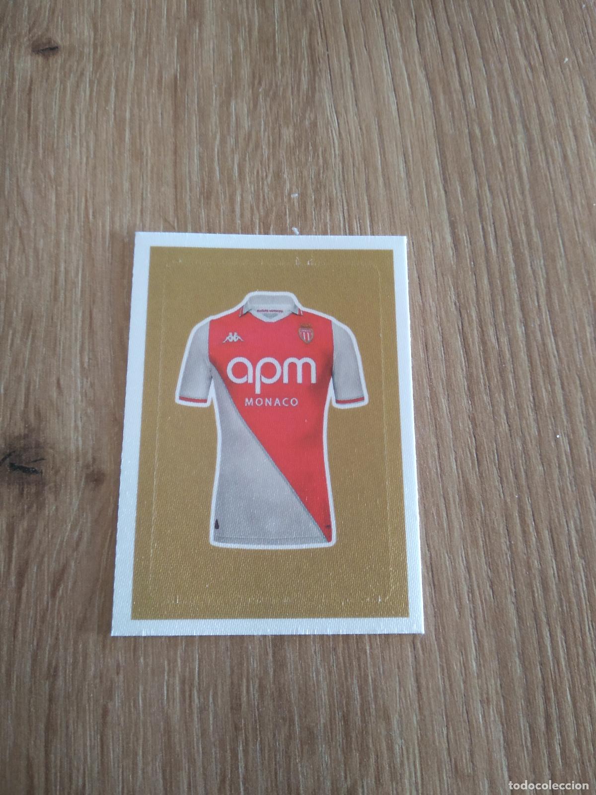Cromos de F&uacute;tbol: 256 CAMISETA MONACO CROMO FUTBOL PANINI LIGUE 1 FOOT 24-25 LIGA FRANCIA 2024-2025