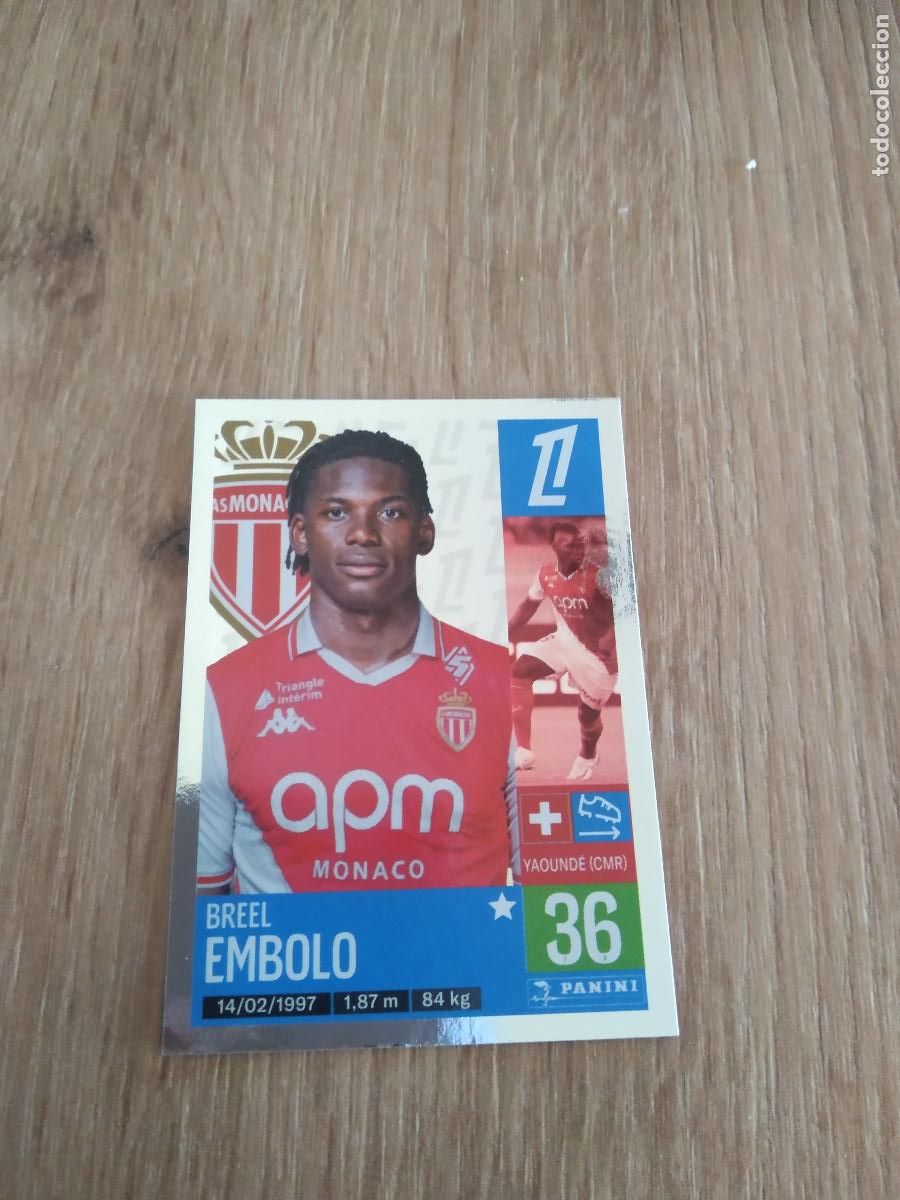 Cromos de F&uacute;tbol: 259 BREEL EMBOLO MONACO CROMO FUTBOL PANINI LIGUE 1 FOOT 24-25 LIGA FRANCIA 2024-2025