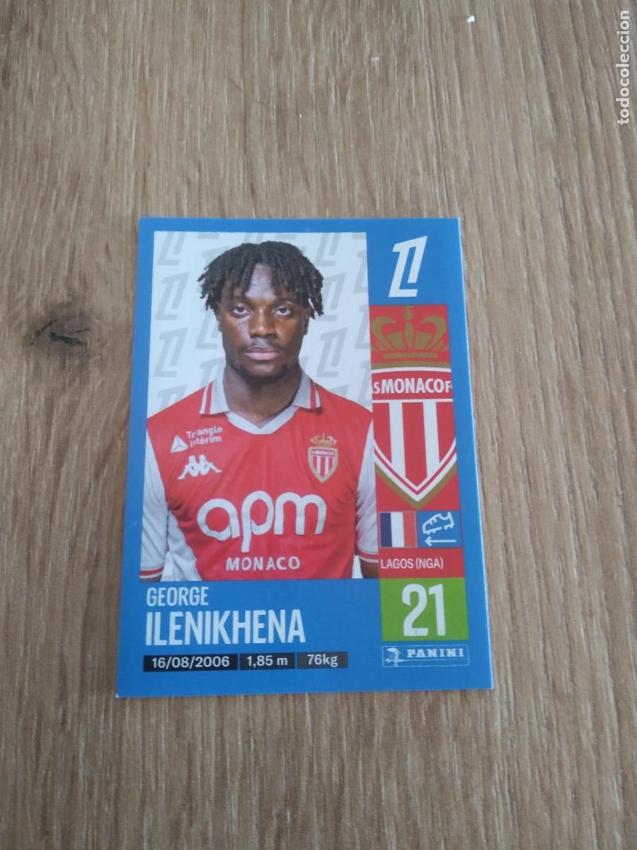 Cromos de F&uacute;tbol: 260 ILENIKHENA MONACO CROMO FUTBOL PANINI LIGUE 1 FOOT 24-25 LIGA FRANCIA 2024-2025