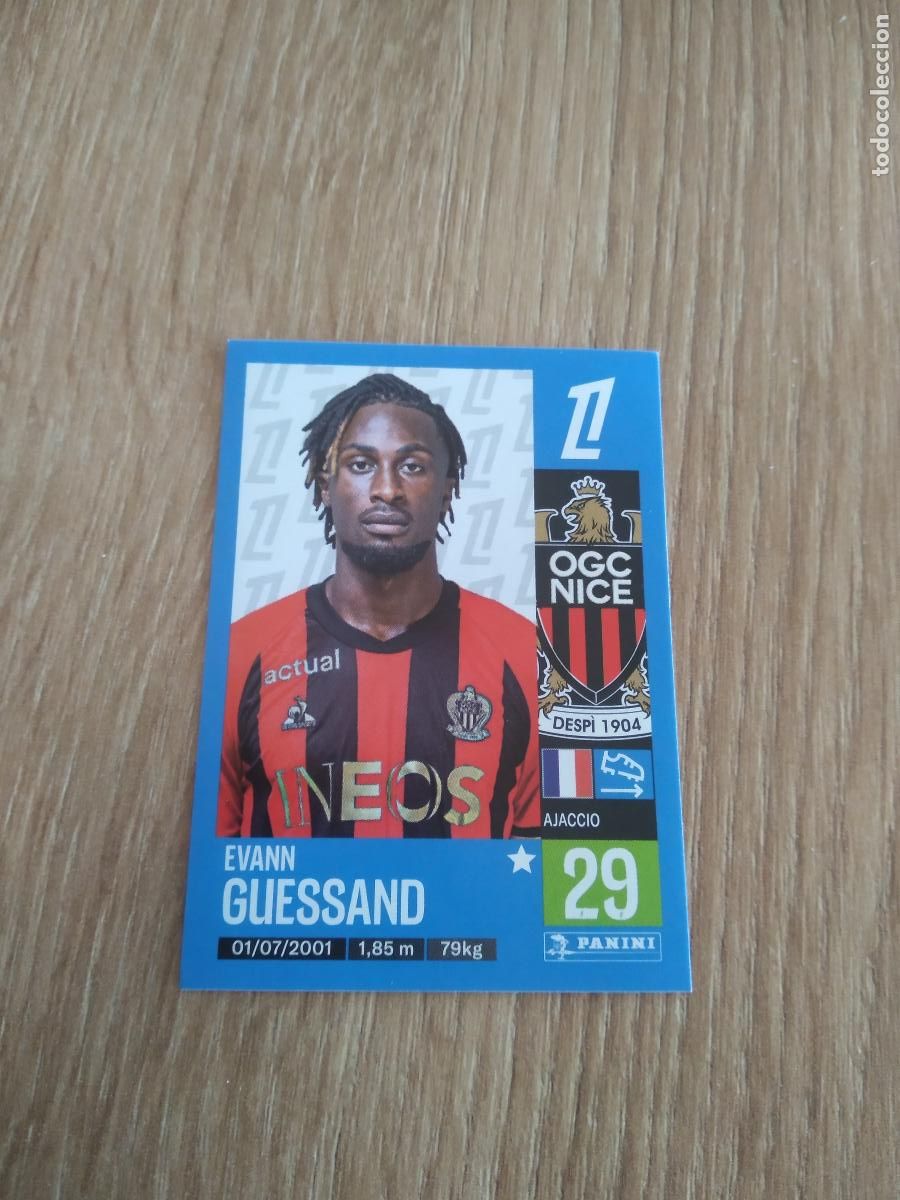 Cromos de F&uacute;tbol: 345 EVANN GUESSAND NICE CROMO FUTBOL PANINI LIGUE 1 FOOT 24-25 LIGA FRANCIA 2024-2025