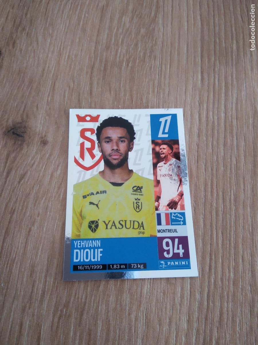 Cromos de Futebol: 379 YEHVANN DIOUF STADE DE REIMS CROMO FUTBOL PANINI LIGUE 1 FOOT 24-25 LIGA FRANCIA 2024-2025