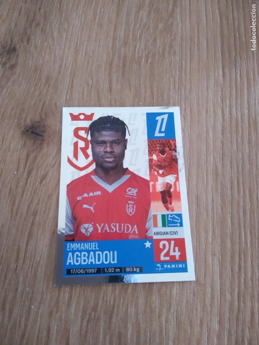 Cromos de Futebol: 381 EMMANUEL AGBADOU STADE DE REIMS CROMO FUTBOL PANINI LIGUE 1 FOOT 24-25 LIGA FRANCIA 2024-2025