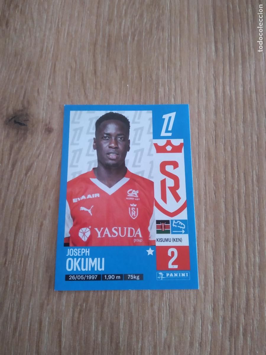 Cartes &agrave; collectionner de Football: 387 JOSEPH OKUMU STADE DE REIMS CROMO FUTBOL PANINI LIGUE 1 FOOT 24-25 LIGA FRANCIA 2024-2025