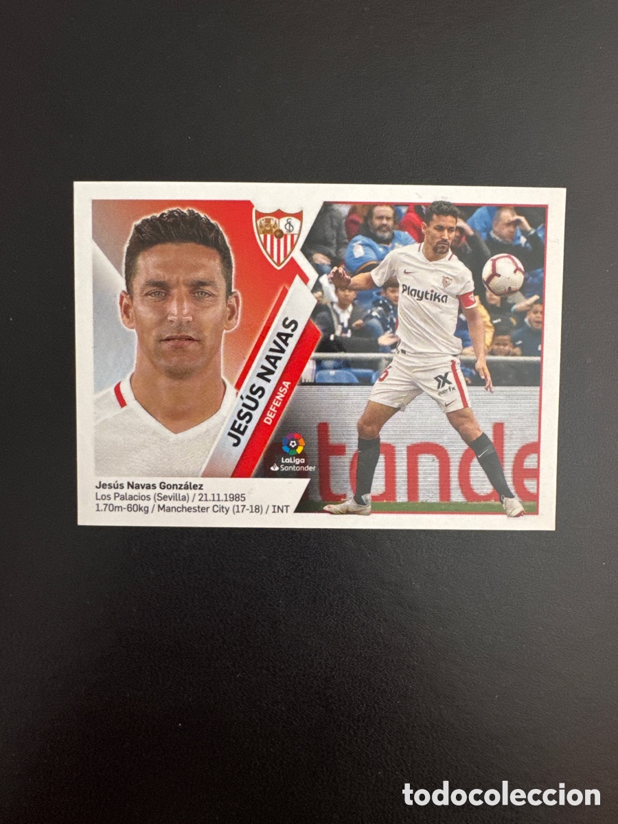 Football Stickers: JES&Uacute;S NAVAS SEVILLA N&Uacute;MERO 3 LIGA ESTE 2019 2020