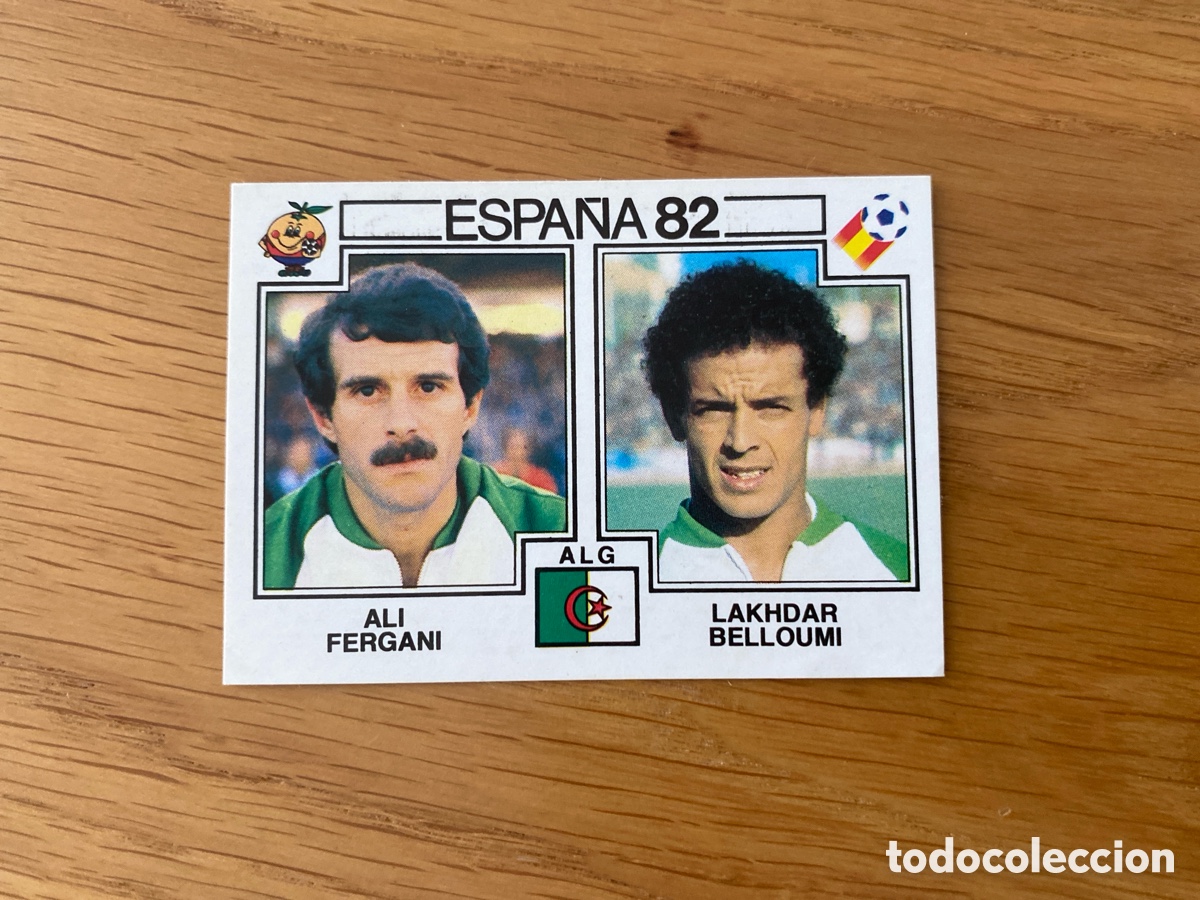 Cromos de F&uacute;tbol: Cromo panini mundial Espa&ntilde;a 82 n&uacute;mero 106 Fergani/Belloumi - Sticker album world cup Spain 1982