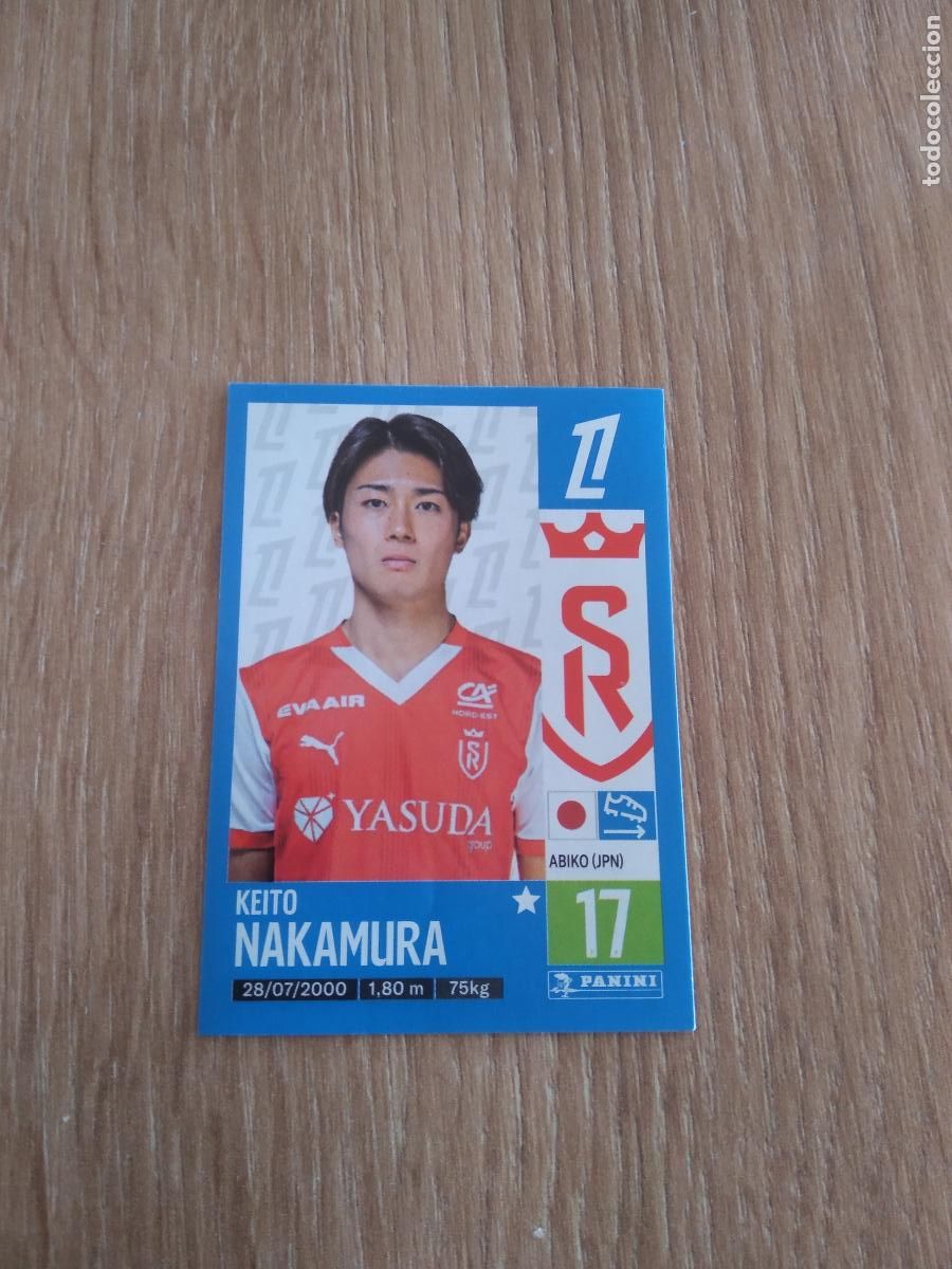 Cromos de F&uacute;tbol: 401 KEITO NAKAMURA STADE DE REIMS CROMO FUTBOL PANINI LIGUE 1 FOOT 24-25 LIGA FRANCIA 2024-2025