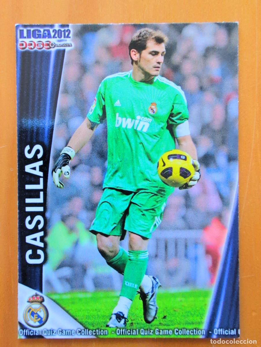 Cromos de F&uacute;tbol: 31 &Iacute;ker Casillas, Real Madrid, Mundicromo Sport Fichas Quiz de la Liga 2011 2012 11 12