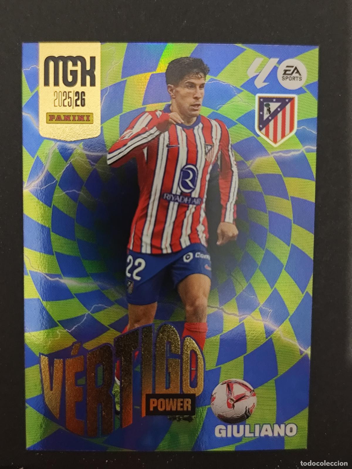 Cromos de F&uacute;tbol: P383 P 383 GIULIANO SIMEONE ATL&Eacute;TICO MADRID V&Eacute;RTIGO POWER MEGACRACKS 2025 2026 25 26