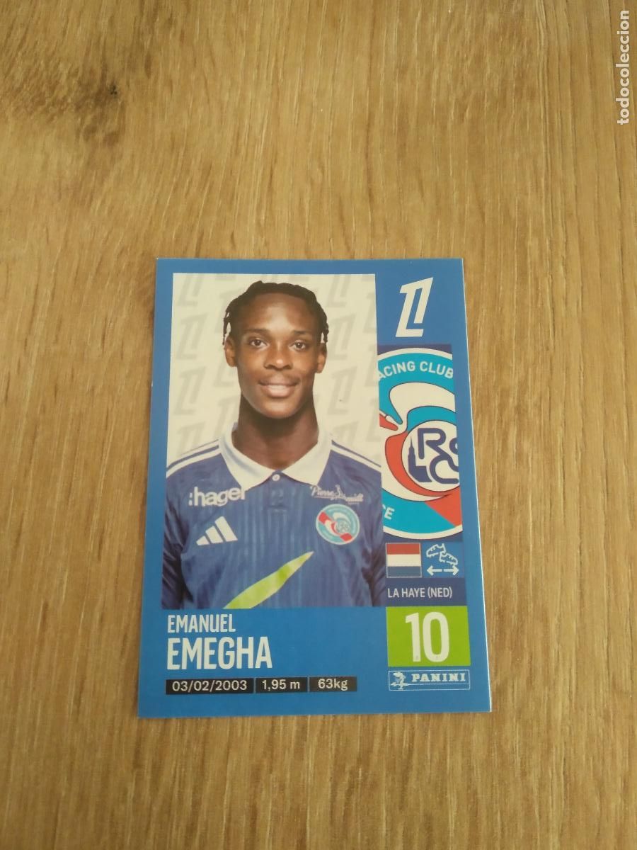 Football Stickers: 481 EMANUEL EMEGHA STRASBOURG CROMO FUTBOL PANINI LIGUE 1 FOOT 24-25 LIGA FRANCIA 2024-2025