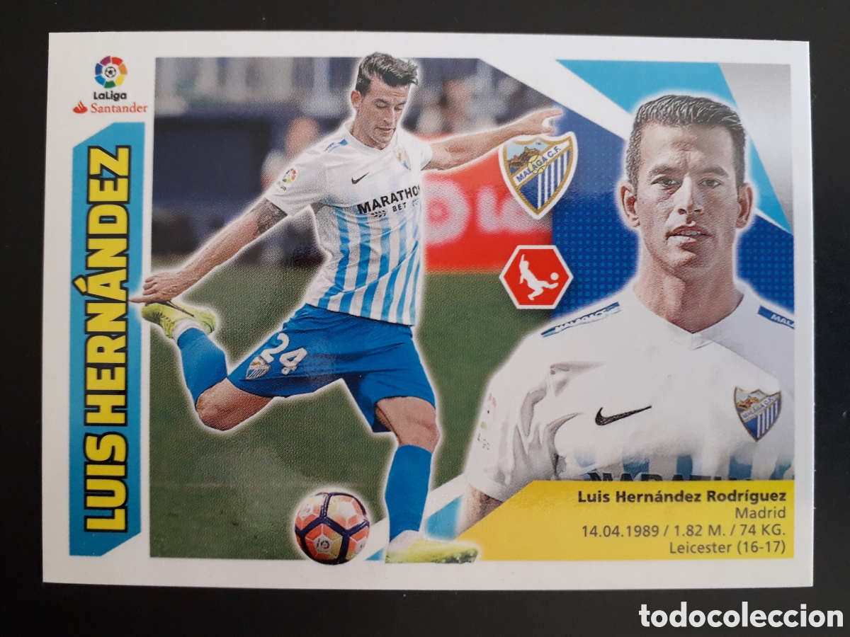 Football Stickers: LUIS HERN&Aacute;NDEZ, M&Aacute;LAGA N&deg; 5 ED ESTE 2017 2018 17 18 SIN PEGAR PEDIDO M&Iacute;NIMO 3&euro;