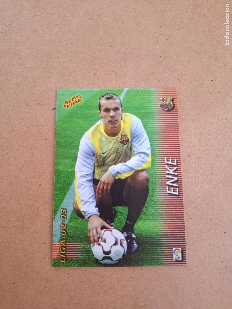 Fu&szlig;ball-Sticker: MEGAFICHAS 2002 2003 02 03 - PANINI - 388 ENKE ( NUEVO FICHAJE ) - FC. BARCELONA