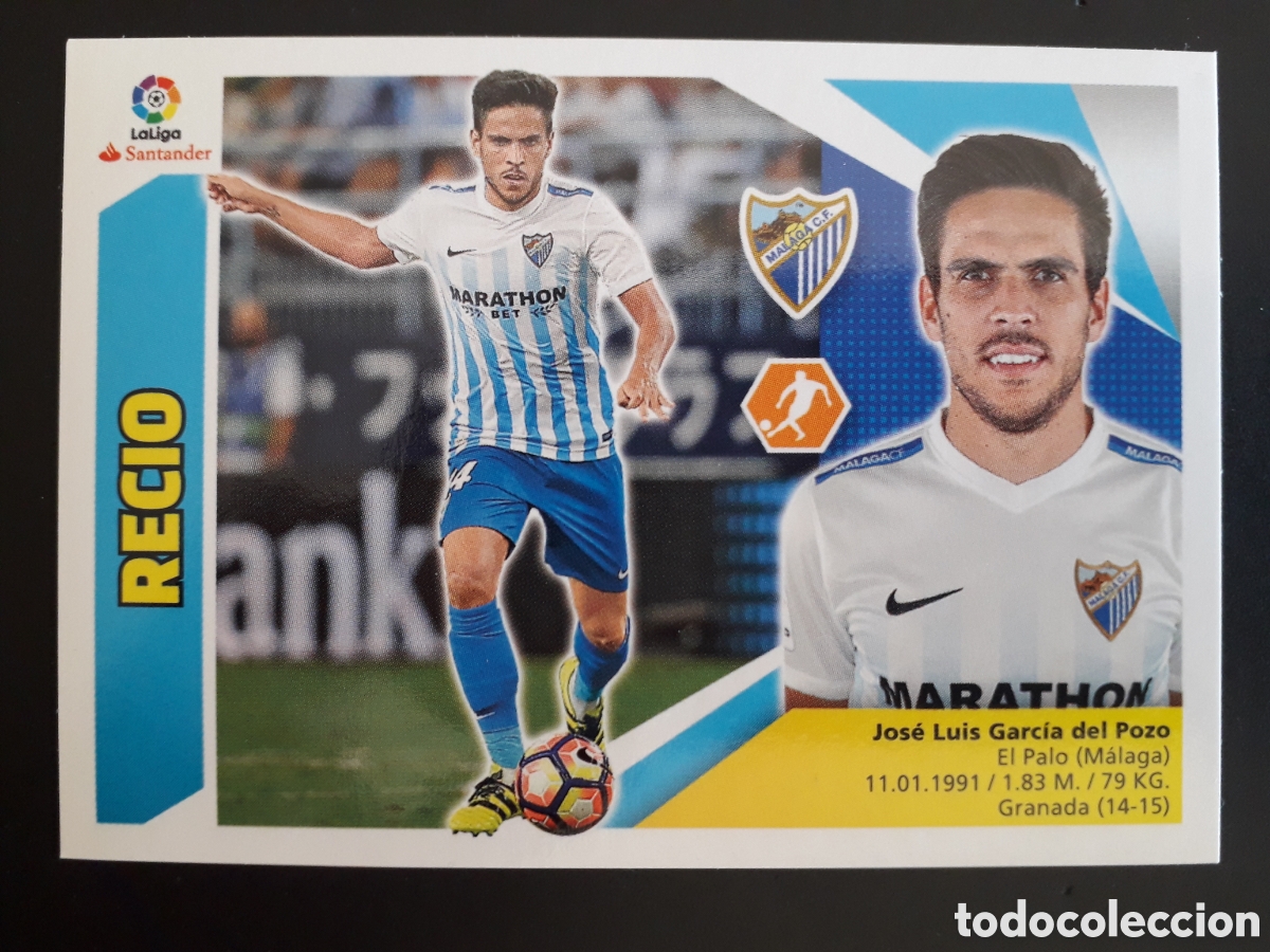 Fu&szlig;ball-Sticker: RECIO, M&Aacute;LAGA N&deg; 10 ED ESTE 2017 2018 17 18 SIN PEGAR PEDIDO M&Iacute;NIMO 3&euro;