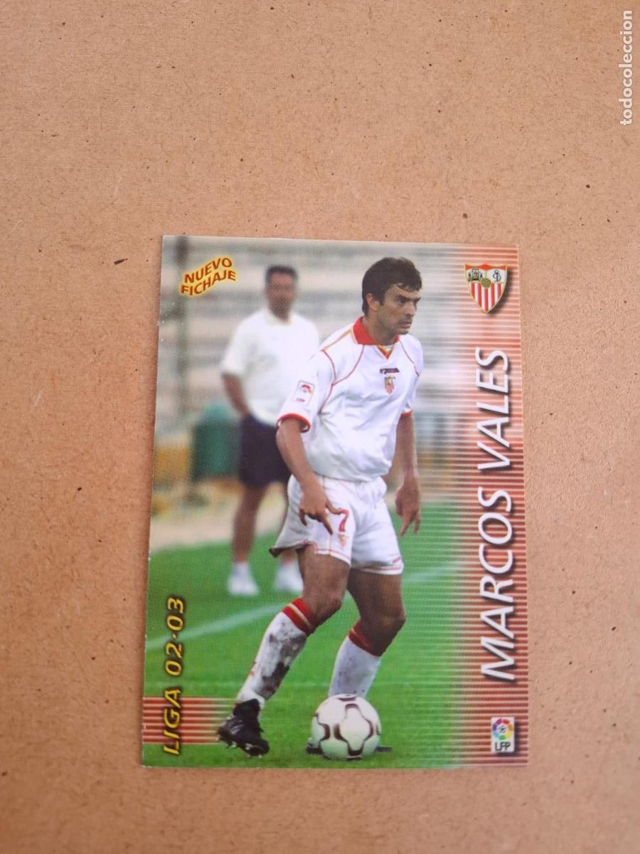 Fu&szlig;ball-Sticker: MEGAFICHAS 2002 2003 02 03 - PANINI - 390 MARCOS VALES ( NUEVO FICHAJE ) - SEVILLA FC