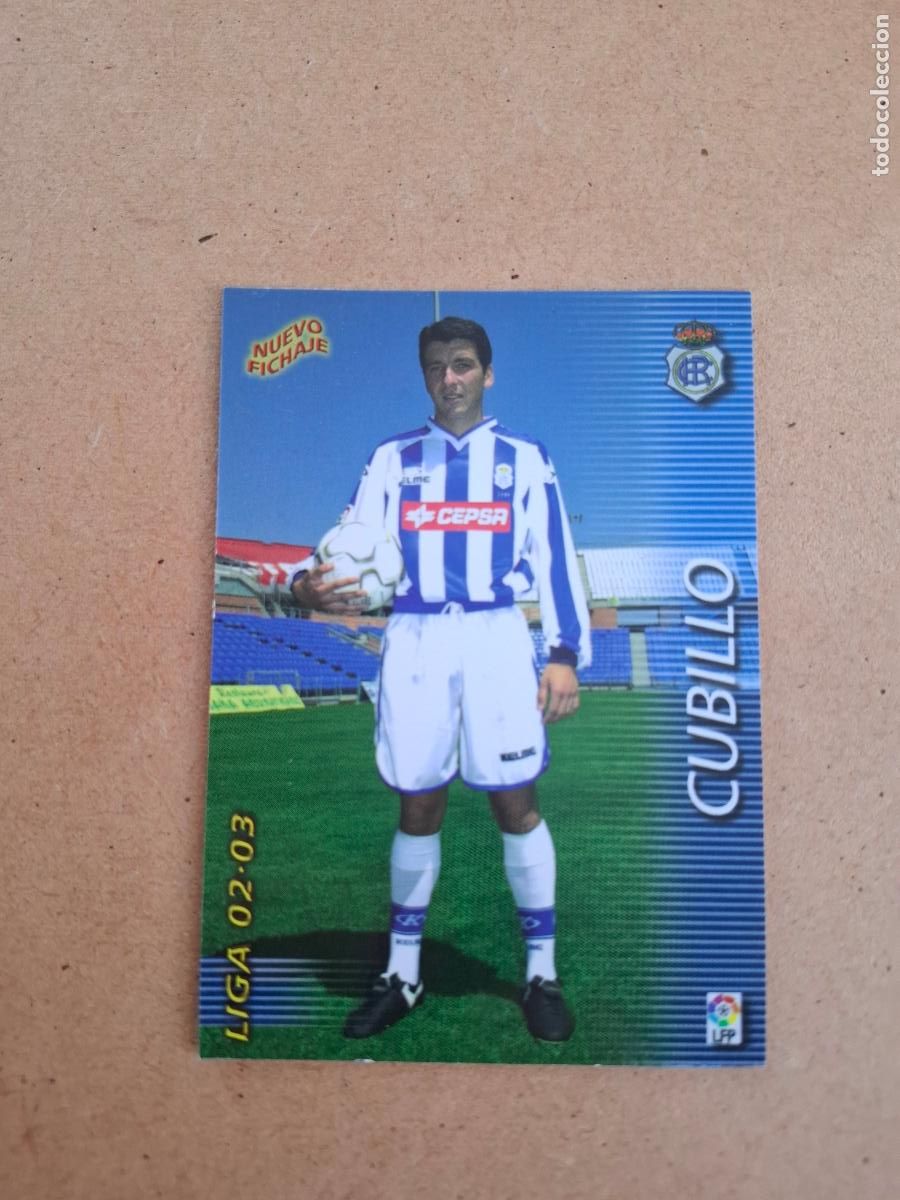 Football Stickers: MEGAFICHAS 2002 2003 02 03 - PANINI - 398 CUBILLO ( NUEVO FICHAJE ) - R.C. RECREATIVO