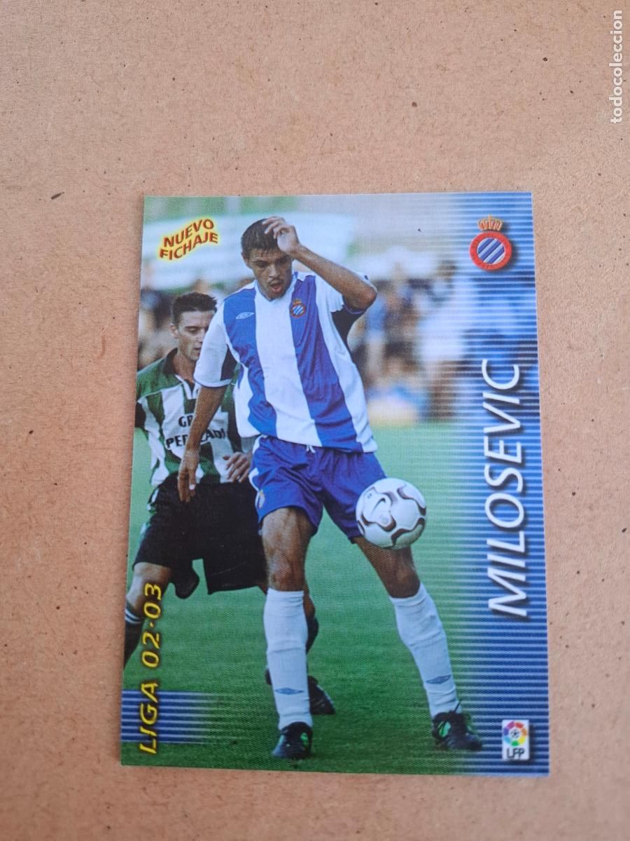 Football Stickers: MEGAFICHAS 2002 2003 02 03 - PANINI - 404 MILOSEVIC ( NUEVO FICHAJE ) - RCD. ESPANYOL
