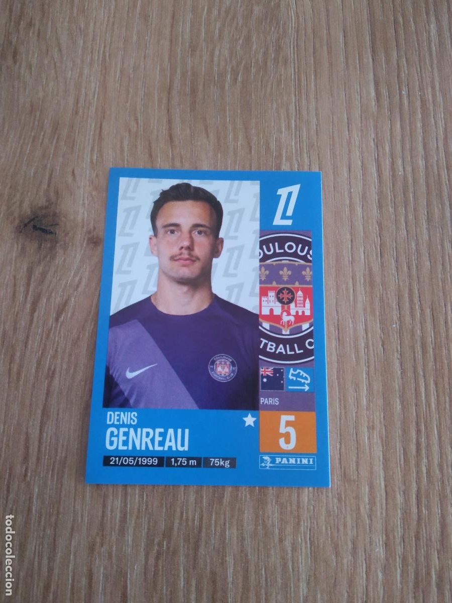 Cartes &agrave; collectionner de Football: 504 DENIS GENREAU TOULOUSE CROMO FUTBOL PANINI LIGUE 1 FOOT 24-25 LIGA FRANCIA 2024-2025
